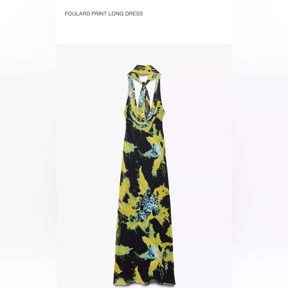 Zara | Dresses | Zara Foulard Print Long Dress | Poshmark